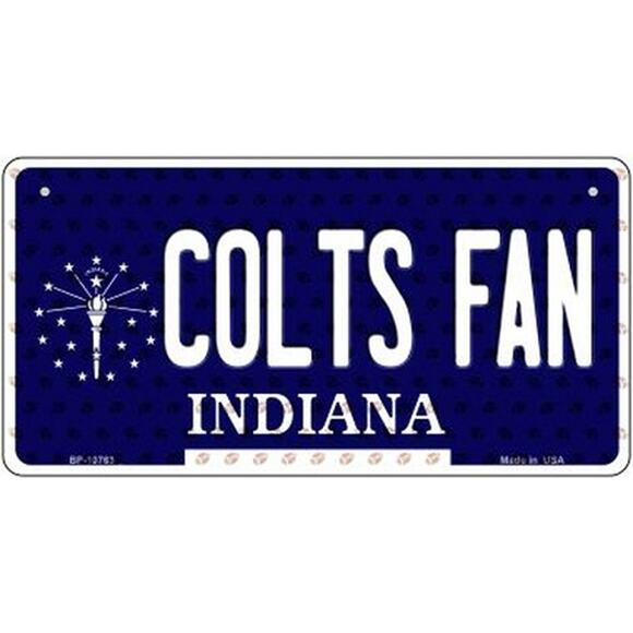 NFL Colts Fan License Plate Wall Bowl New Indianapolis Retro Auto Sign Metal New - Picture 2 of 3